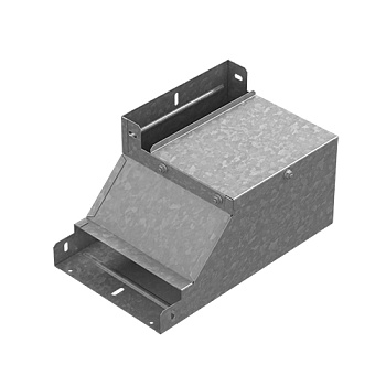 Поворот вертикальный вверх левый к лотку 150х65, толщ. 1,0 мм, гор. цинк Ostec