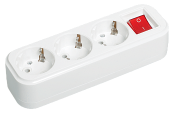 Розетка разборная переносная с выключателем К03В 3 места CLASSIC IEK