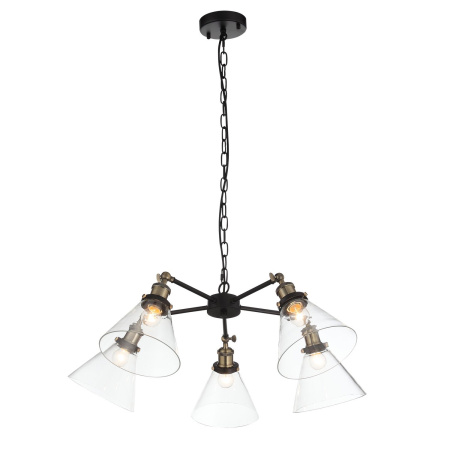 Люстра подвесная Черный, Матовое золото/Прозрачный E27 5*60Вт SL237.413.05 ST LUCE