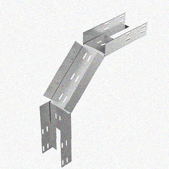 Лоток замковый перфорированный КСЗ 600х150-90 УТ1,5 для поворота трассы вниз на 90, оцинкованный лист, S1,5