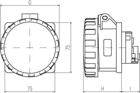 Розетка панельная IP67 32A 3P+E+N 400В DKC