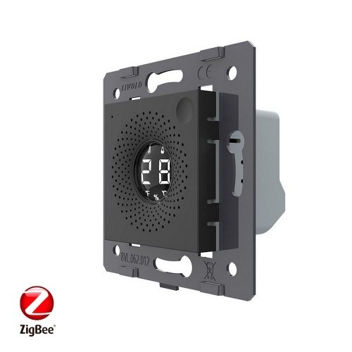 Датчик температуры и влажности ZigBee, цвет черный (механизм) Livolo фото 6