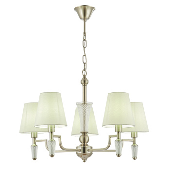 Люстра подвесная Никель/Белый E14 5*40Вт SLE105503-05 EVOLUCE