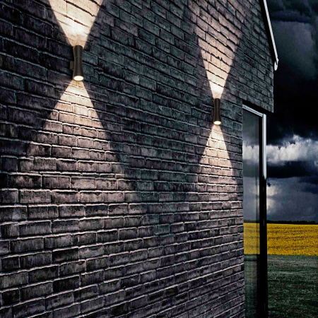 Уличный настенный светодиодный светильник 8Вт 4200К черный IP54 Tube double (a044301) Elektrostandard