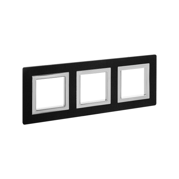 Рамка из алюминия, "Avanti", черная, 3 поста (6 мод.) DKC