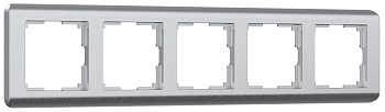 Stream Рамка горизонт/вертик 5 пост . серебряный IP20 Werkel