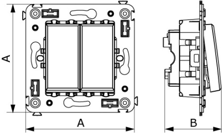 Выключатель двухклавишный в стену, "Avanti", "Белое облако" DKC