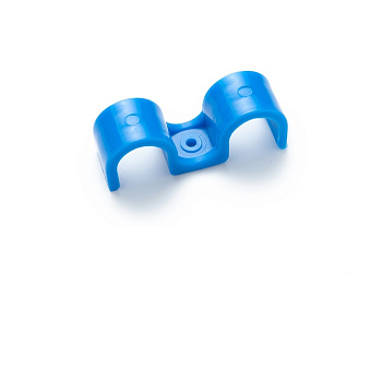 Крепеж-скоба для сантехнических труб для монтажных пистолетов (20 мм, синий, одностороняя, 100 шт/уп) FEDAST