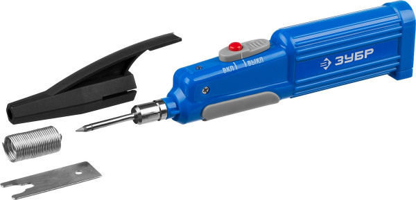 Беспроводной паяльник 6Вт, высокотемпературное жало, 3AA, конус ЗУБР