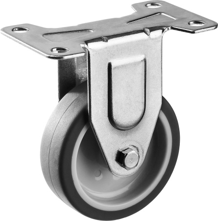 Колесо неповоротное d=75 мм, г/п 60 кг, термопластич. резина/полипропилен, Профессионал ЗУБР