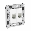 Компьютерная розетка RJ-45 без шторки в стену, кат.6А двойная экранированная, "Avanti", "Белое облако" DKC