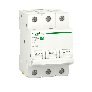 Выключатель автоматический ВА 3П 25А С 6кА RESI9 Schneider Electric