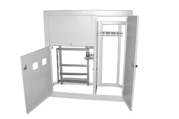 Корпус щита этажного 2 кв. (1010х950х160) размер ниши (920х860х140) TDM