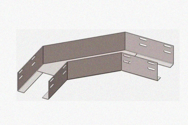 Лоток угловой перфорированный КГ 250х65-135 УТ1,5 поворот на 135, горячее цинкование S1,5