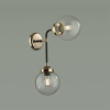 Бра E27 2*40W PRIAMA черный/золотой/прозрачный/стекло ODEON LIGHT