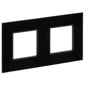 SKANDY Рамка 2-местная SK-F22Bl стекло черный IEK