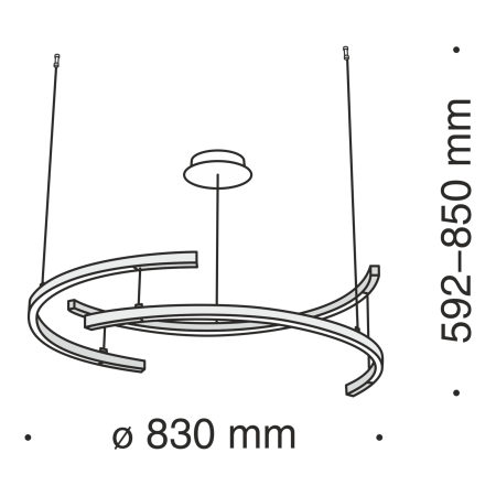 Подвесной светильник 52Вт 3000K Черный IP20 Line MOD054PL-L52B3K Technical