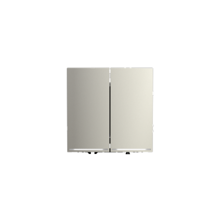 Проходной переключатель встраиваемый Voltum S70 двухклавишный с подсветкой 10А, (шелк)