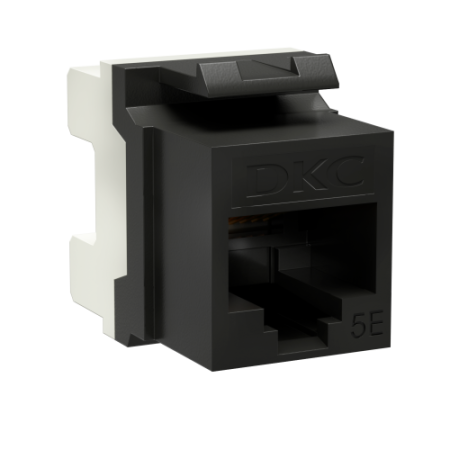 Модуль Keystone RJ45 CAT5E неэкранированный, 180 градусов, черный (форм-фактор A10) DKC