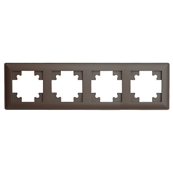 Рамка STEKKER, PFR00-7004-04 4-местная, серия Катрин, шоколад