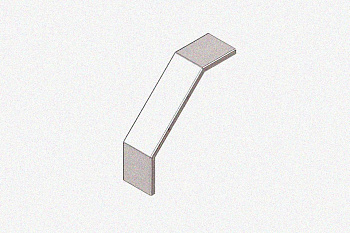 Крышка лотка замкового КЛСЗ 600х100-90 (Rп600) УХЛ1 для поворота трассы вниз на 90, радиус поворота трассы 600 мм, горячее цинкование S1,5