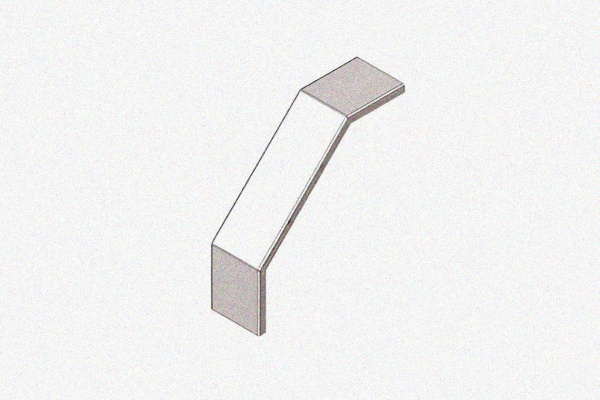 Крышка лотка замкового КЛСЗ 600х100-90 (Rп600) УХЛ1 для поворота трассы вниз на 90, радиус поворота трассы 600 мм, горячее цинкование S1,5