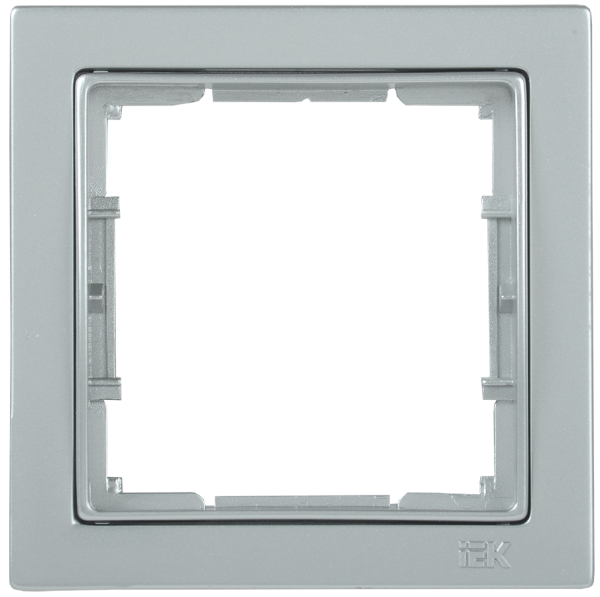 Рамка 1-местная квадратная РУ-1-БС BOLERO Q1 серебряный IEK