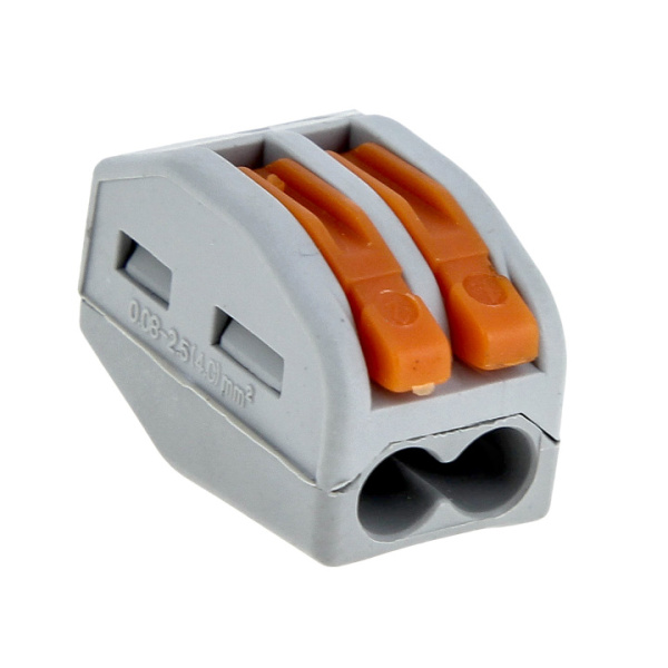 Строительно-монтажная клемма СМК 222-412 с рычагом 2 отверстия 0,08-2,5мм2 (2шт) PROxima EKF