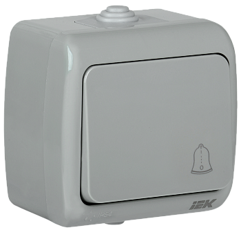 Выключатель 1-клавишный для ОУ кнопочный ВС-20-1-3-А 10А IP54 AQUATIC IEK