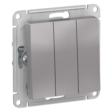 ATLASDESIGN Механизм выключателя СУ 3 кл. 10А алюминий IP20 Schneider Electric