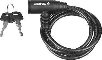 Замок "СТАНДАРТ", тросовый, 2 ключа в комплекте, длина троса 950мм, d 6мм ЗУБР