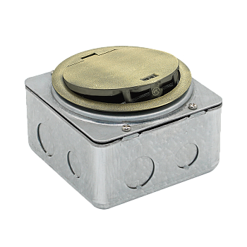 Donel Лючок в пол 3 мод. (1 мод. 45х45 мм. + 1 мод. 22.5х45 мм.), античная латунь, круглый, металл, IP65, (с уст. набором)