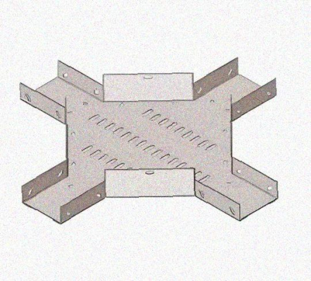Лоток крестообразный перфорированный КМ 150х80 УТ1,5, горячее цинкование S1,5