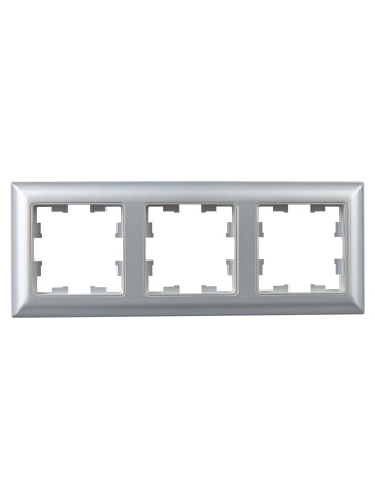BRITE Рамка 3-мест. РУ-3-Бр алюм./алюм. IEK
