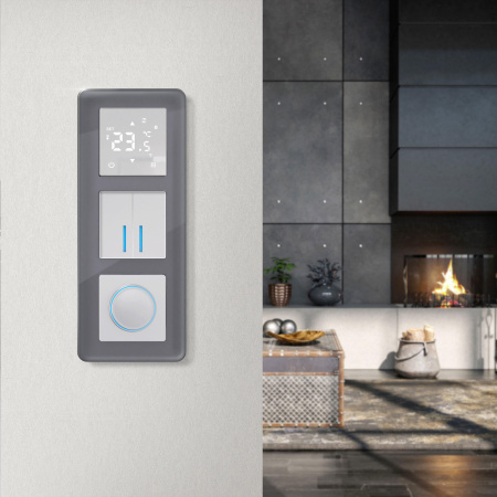 Elite Рамка из стекла на 3 поста графит Werkel