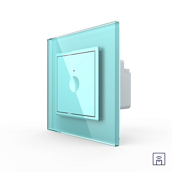 Одноклавишный сенсорный выключатель Module с функцией радиоуправления, цвет зеленый Livolo