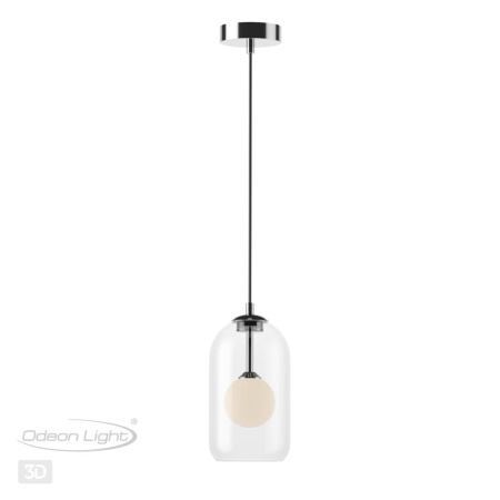 Подвес G9 1*40W LOSTAR хром/белый/прозрачный/стекло B ODEON LIGHT