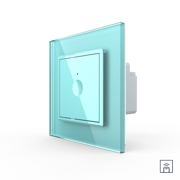 Одноклавишный сенсорный выключатель Module с функцией радиоуправления, цвет зеленый Livolo