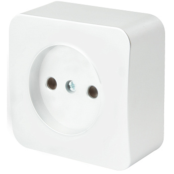 Розетка 1-местная б/з открытой установки, STEKKER, 250В, 10А, IP20, серия София, белый, MST10-11-01