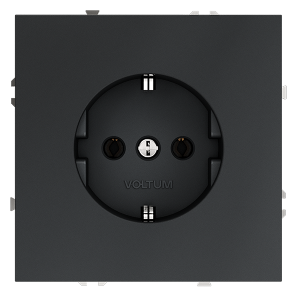 Розетка встраиваемая Voltum S70 с заземлением 16А, (графит) Розетка встраиваемая Voltum S70 с заземлением 16А, (графит)