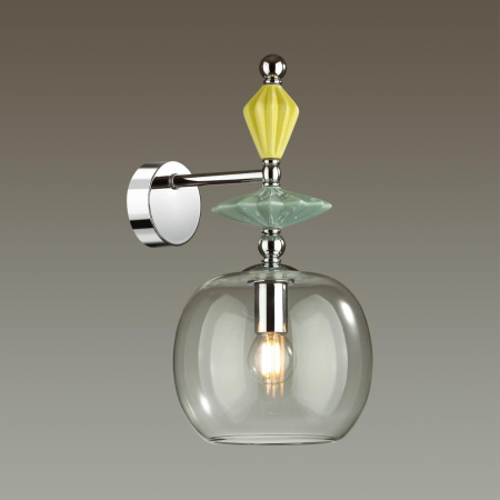 Бра E14 1*40W 4893/1WB BIZET хром/раноцветн./керамика/стекло ODEON LIGHT