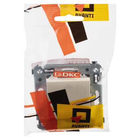 Переключатель одноклавишный в стену, "Avanti", "Ванильная дымка" DKC