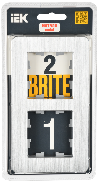 BRITE Рамка 2-мест. РУ-2-1-Бр металл алюм. RE AL IEK BRITE Рамка 2-мест. РУ-2-1-Бр металл алюм. RE AL IEK