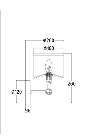 Бра 1*E14 40Вт Латунь IP20 Alloro MOD088WL-01BS Maytoni