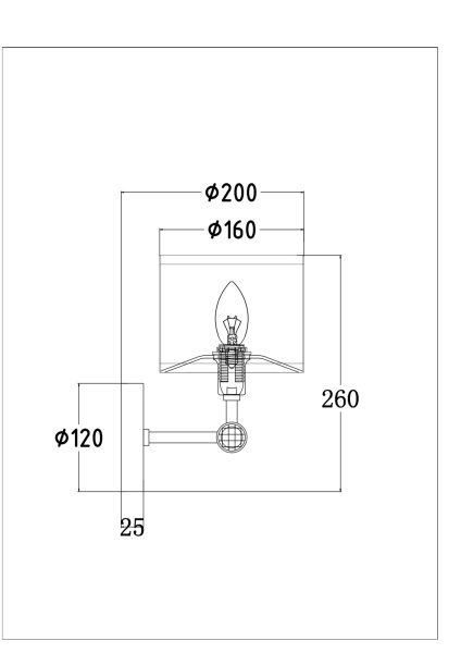 Бра 1*E14 40Вт Латунь IP20 Alloro MOD088WL-01BS Maytoni