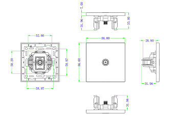 Donel N96 TV розетка (папа), Бронза, серия DT