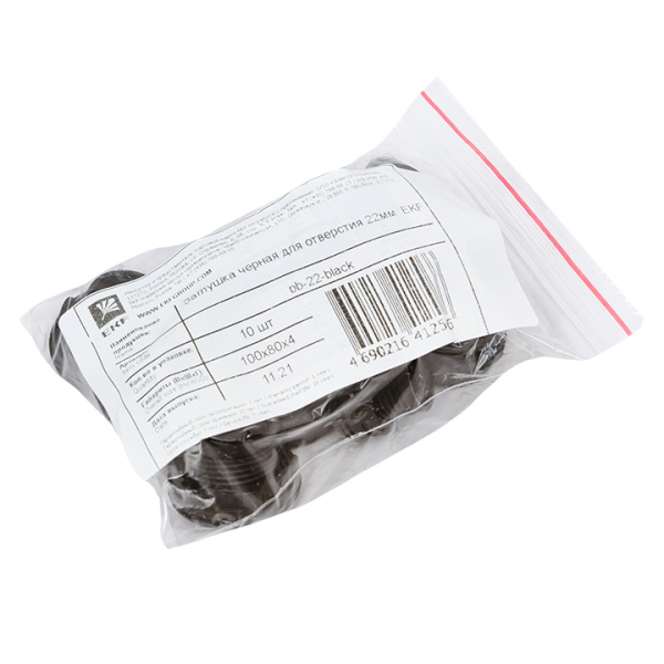 Заглушка черная для отверcтия 22мм PROxima EKF