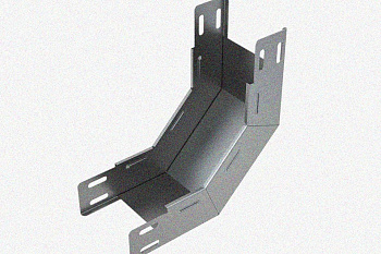 Лоток замковый глухой КПЗГ 200х80-90 УТ1,5 для поворота трассы вверх на 90, оцинкованный лист S1,0
