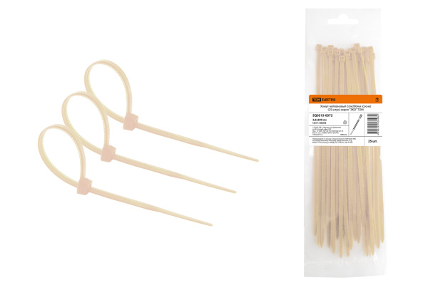 Хомут нейлоновый 3.6х200мм (сосна) (25 штук) серия "ЭКО" TDM