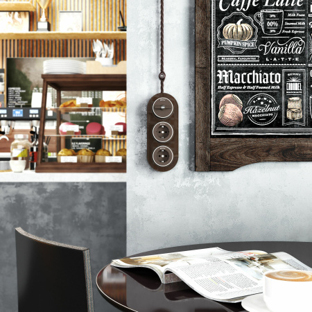 Переключатель одноклавишный (мокко матовый/хром) Vintage ОУ IP20 Werkel